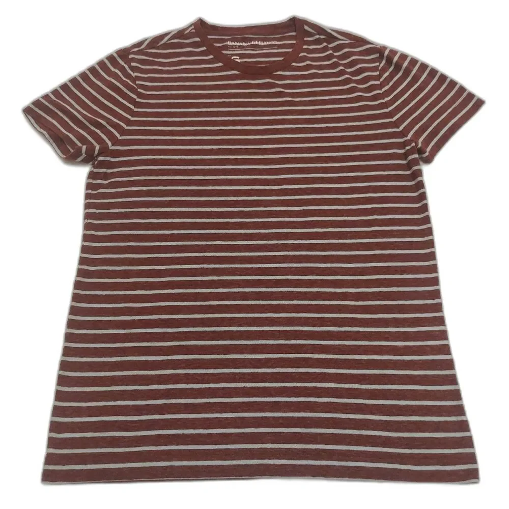 Banana Republic Short Sleeve Striped Tee Size Small Red Blue